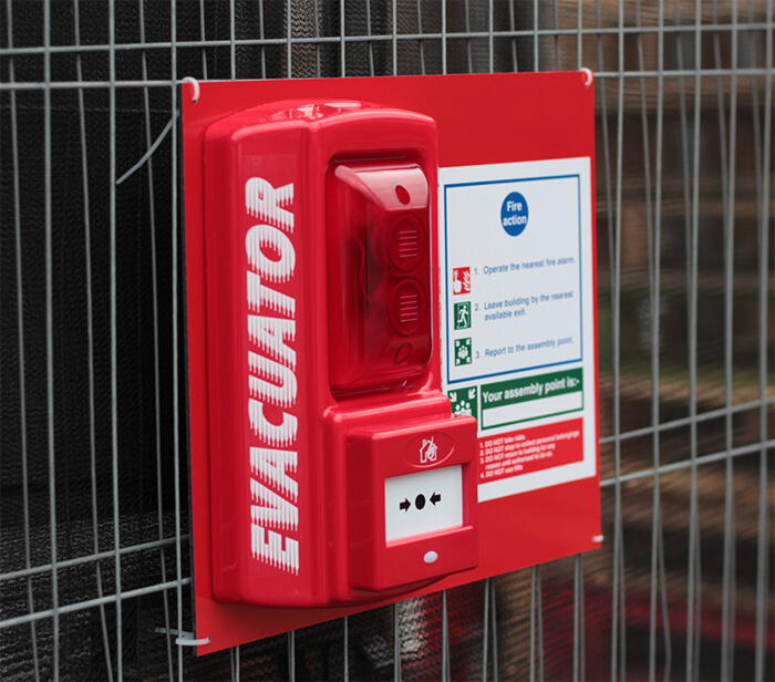 Mounting Board with Fire Action Notice - Wireless Alarms - Surrey Electrical and Fire